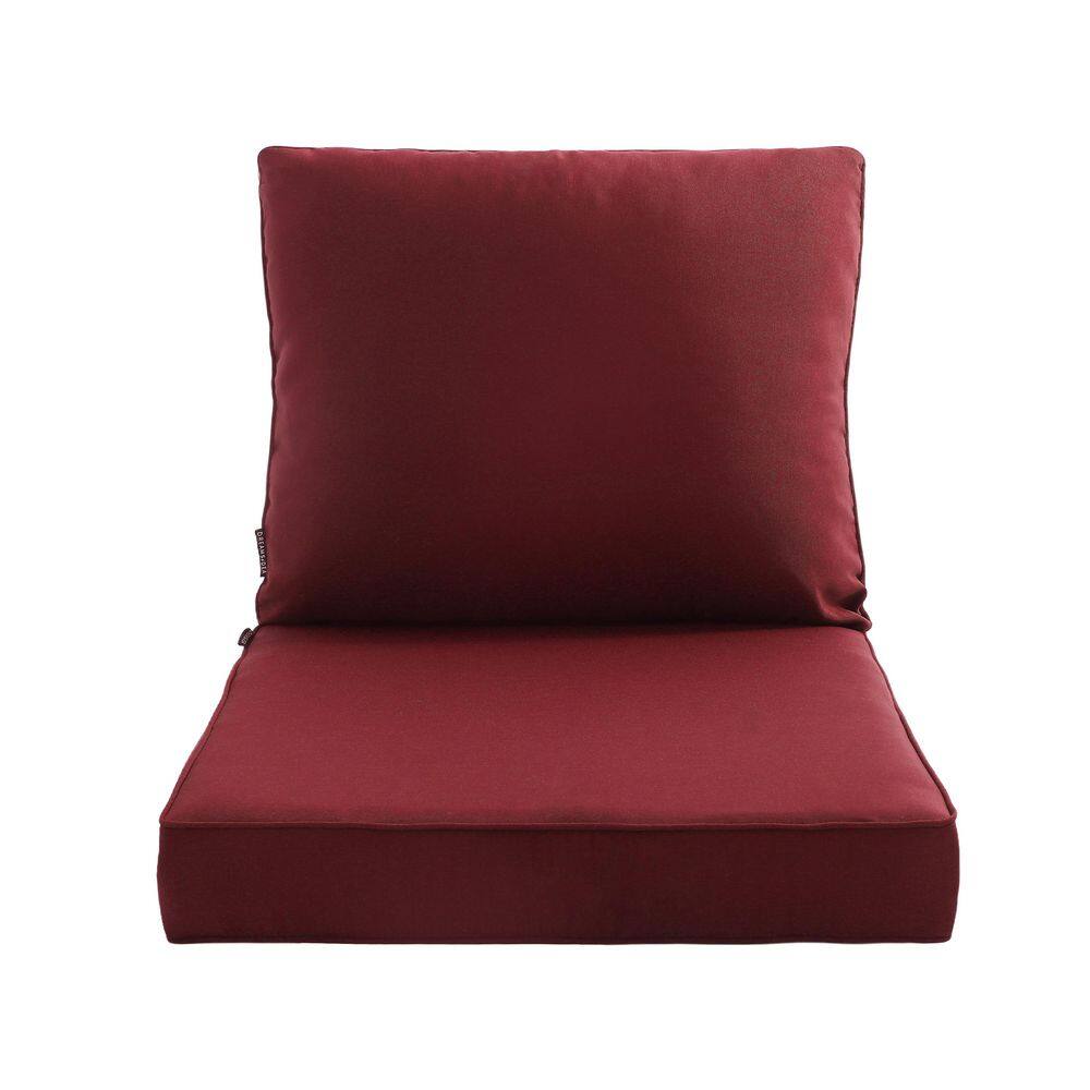 Outdoor Chair Cushions 2-Piece 23x25+20x23In.Deep Seat and Clasped Cushion Set for Patio Furniture in Red price history on PriceWatchPro