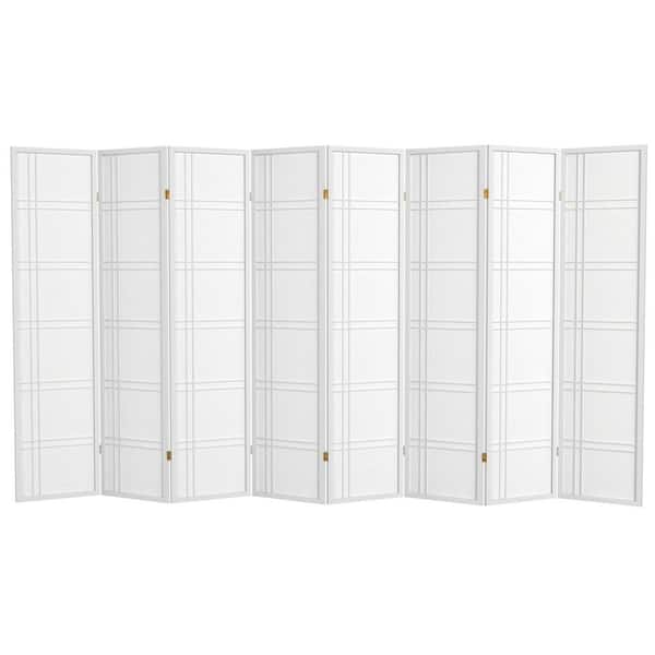 Oriental Furniture 6 ft. White 8-Panel Room Divider