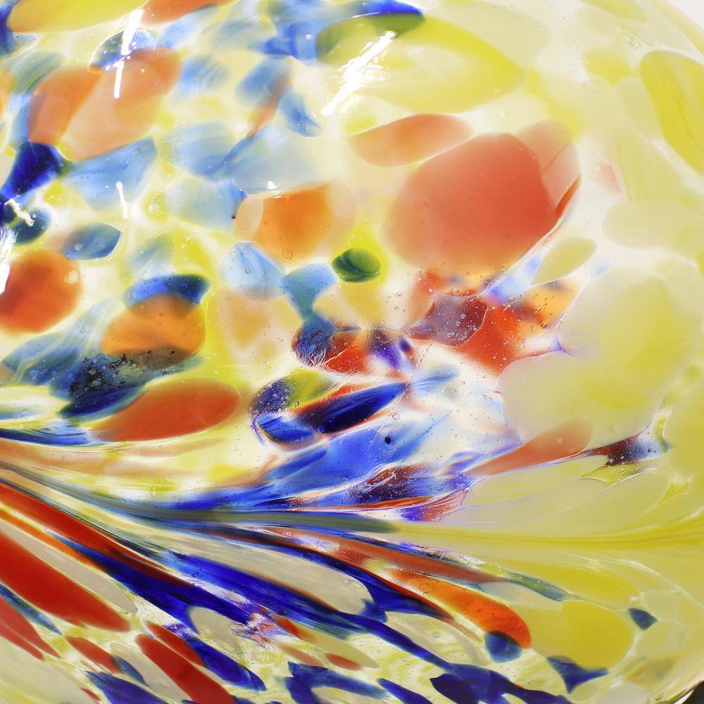 Bright Summer Burst Yellow and Red Glass Gazing Globe Set
