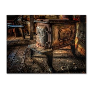 Liberty Wood Stove by Lois Bryan Floater Frame Home Wall Art 14 in. x 19 in.
