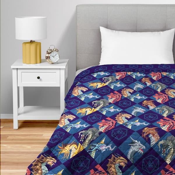 Dungeons & Dragons Dragons And Dice Quilted Throw Blanket 60x80 in.