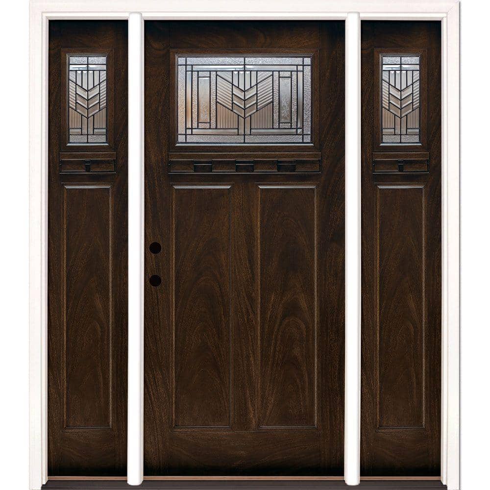 67.5 in.x81.625in.Phoenix Patina Craftsman Stained Chestnut Mahogany Right-