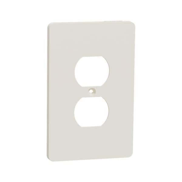 Square D X Series 1-Gang Midsize Plus Duplex Outlet Wall Plate Matte Light Almond