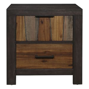 2-Drawer Multicolor Wire Brushed Finishes Nightstand (25.5 in. x 15.5 in. x 25.5 in. )