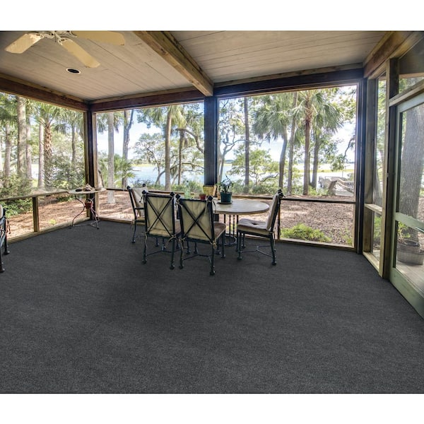 Elevations-Sky Gray -12 ft. Wide x Cut to Length 15 oz. SD Polyester Texture Indoor/Outdoor Needlepunch Carpet