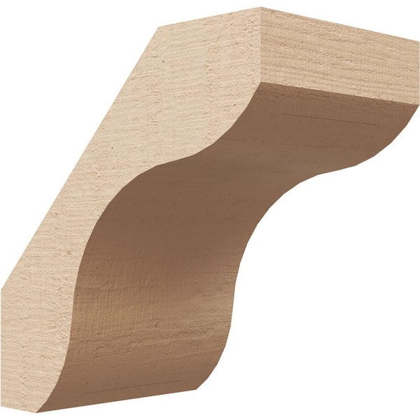 Ekena Millwork 5 in. x 8 in. x 8 in. Stanfield Rough Cedar Woodgrain Timberthane Polyurethane Knee Brace, Primed