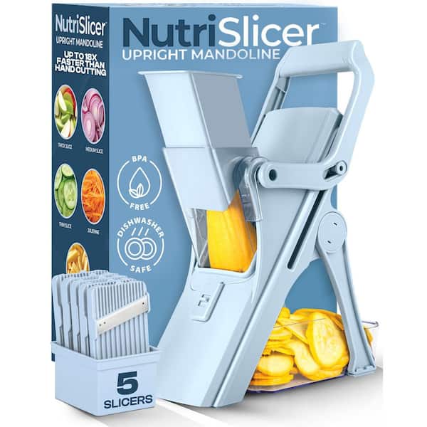 Nutri Slicer Mandoline 5-in-1 Multi-Functional Portable Countertop Kitchen Mandoline in Pastel Blue