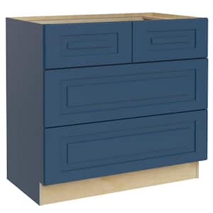 Grayson Mythic Blue Painted Plywood Shaker Assembled Cooktop Base Kitchen Cabinet Sft Cls 36 in W x 24 in D x 34.5 in H