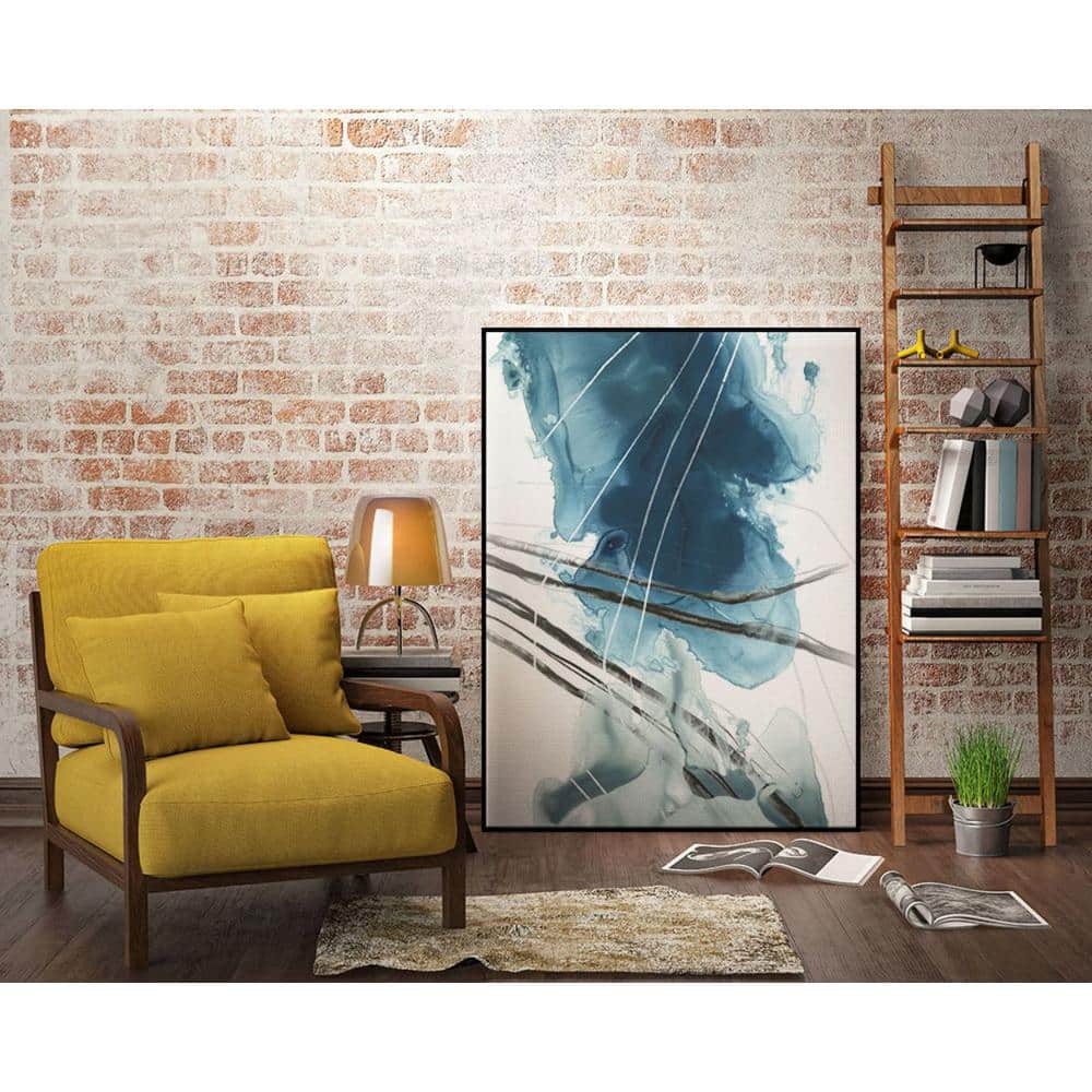 Indigo Abstract Framed Canvas Print 30 x 40 Inches