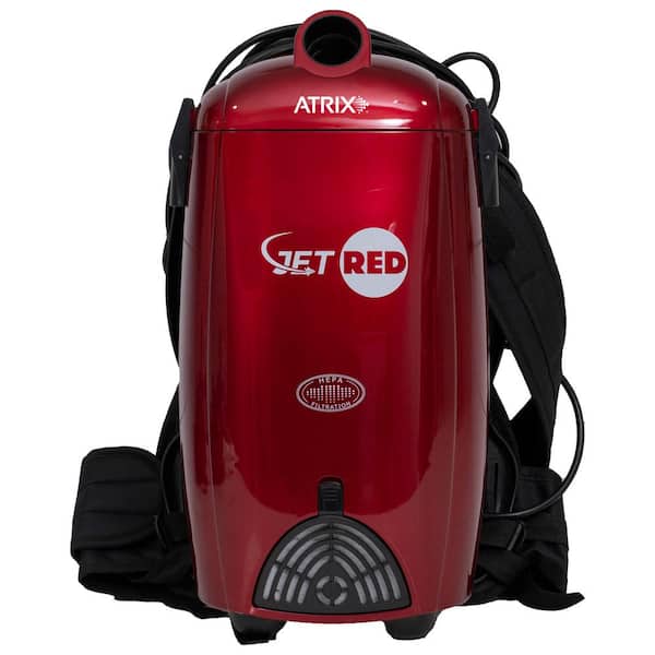 Atrix Jet Red 8 qt. Bagged Corded with HEPA Filter Multi-Surface in Red, Backpack Vacuum