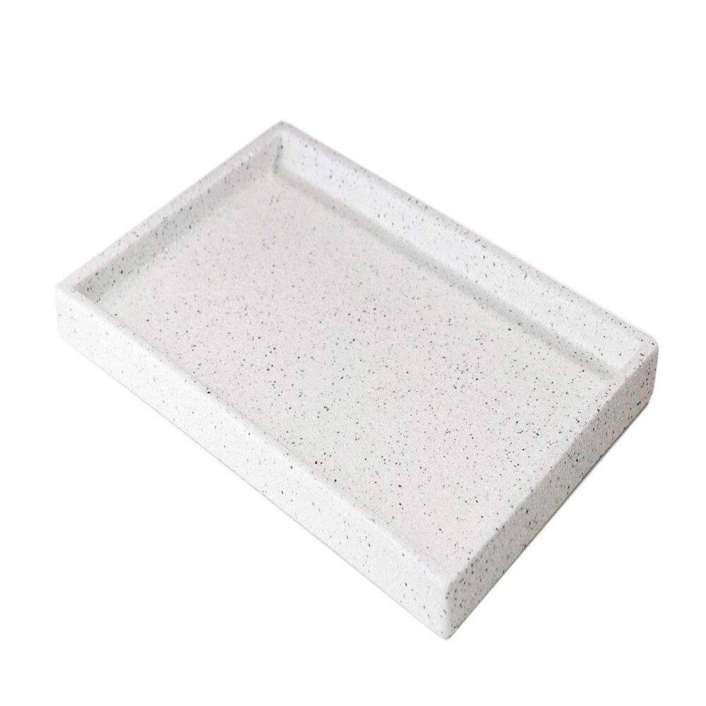 Décor-Mais Resin with Marble Design Bathroom Tray Rotatable - Smooth  Rotation Bathroom Vanity Tray with Silicone Base for Skincare, Jewelry 