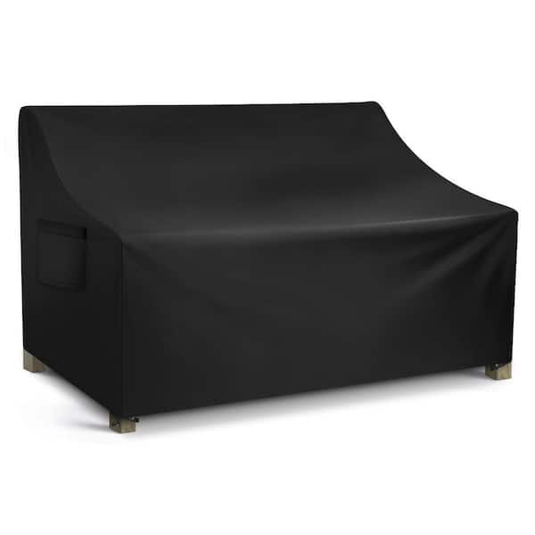 82.6 in. x 39 in. x 28 in. Black Patio Sofa Cover, Heavy Duty Deep Lounge Loveseat, Large Lawn Furniture with Air Vent