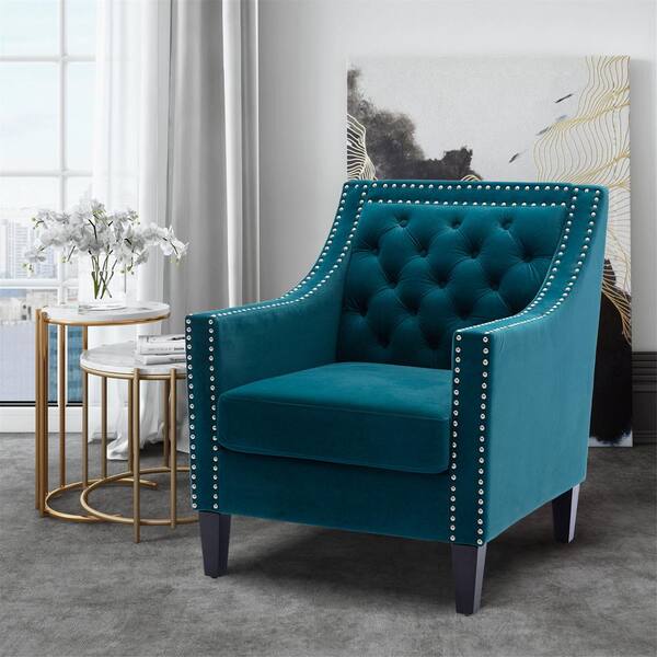 tufted teal chair