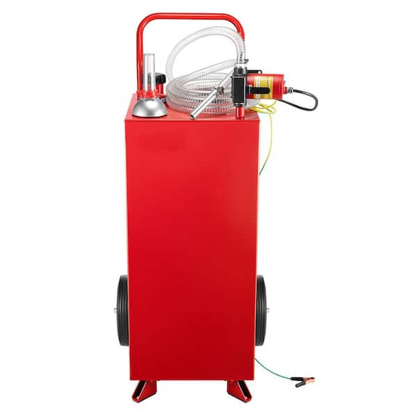 30 Gal. Gas Caddy, Max Flow 32L/min, Diesel Tank with Electric Pump, Diesel Storage Tank with 2 Wheels and 10 ft. Hose