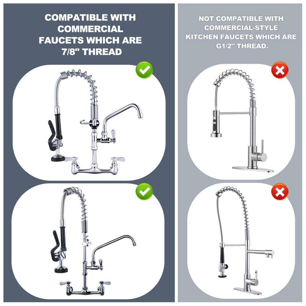 18.5 Inch Polished Chrome Stainless Steel Kitchen Sink Sprayer Hose