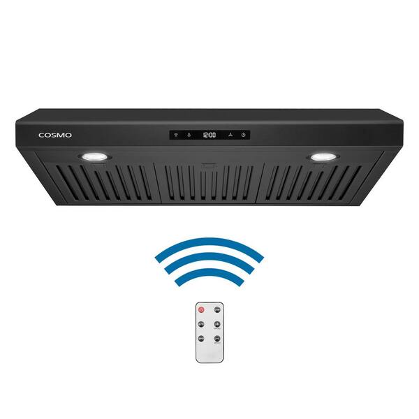 Cosmo 30 in. Ducted Under Range Hood Matte Black with LED