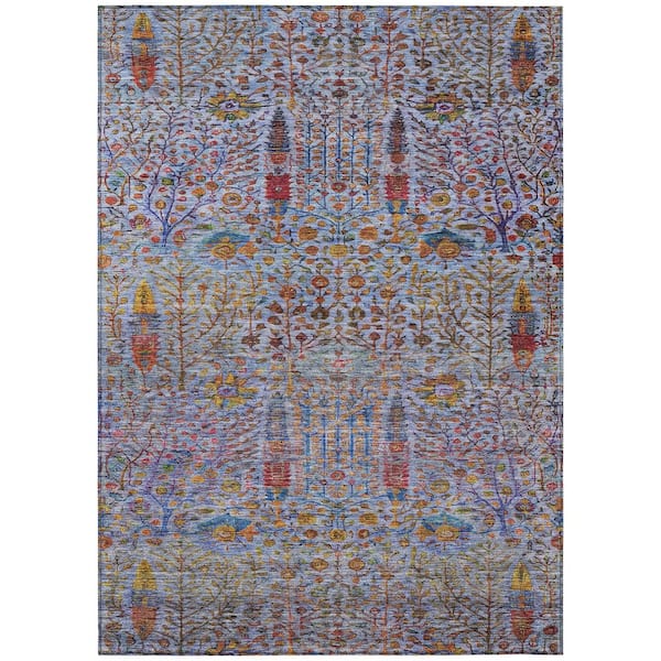 Chantille Machine Washable Indoor/Outdoor Abstract ACN2053 Blue 10 ft. x 14 ft. Area Rug