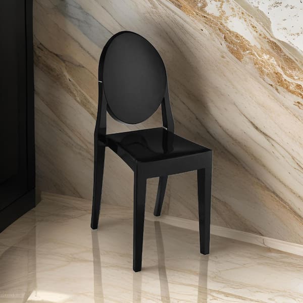 Benjara Burnished Brown Rubberwood Side Dining Chair with Ladder Back