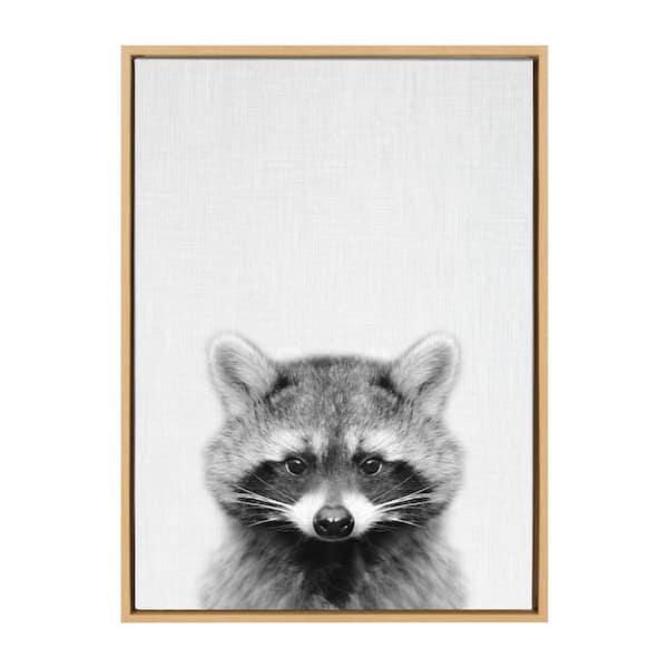 Kate and Laurel Sylvie "Raccoon" by Tai Prints Framed Canvas Wall Art
