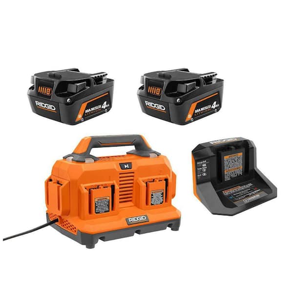 18V MAX Output Starter Kit with (2) 4.0 Ah MAX Output Batteries and Charger with 18V 6-Port Charger