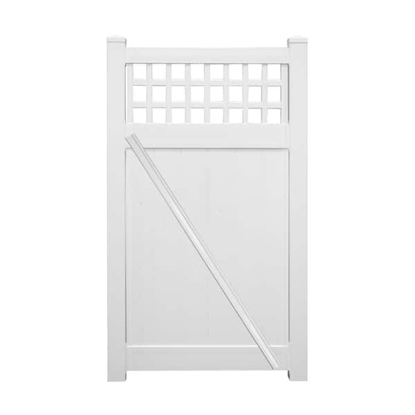 Weatherables Scottsdale 3.7 ft. W x 6 ft. H White Vinyl Privacy Fence Gate Kit