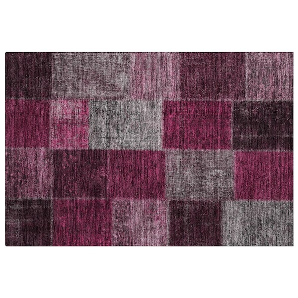 Dream Shag Premium Machine Washable Abstract ADS663 Merlot 2 ft. x 3 ft. Accent Rug