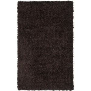 New Orleans Shag Chocolate 4 ft. x 6 ft. Solid Area Rug