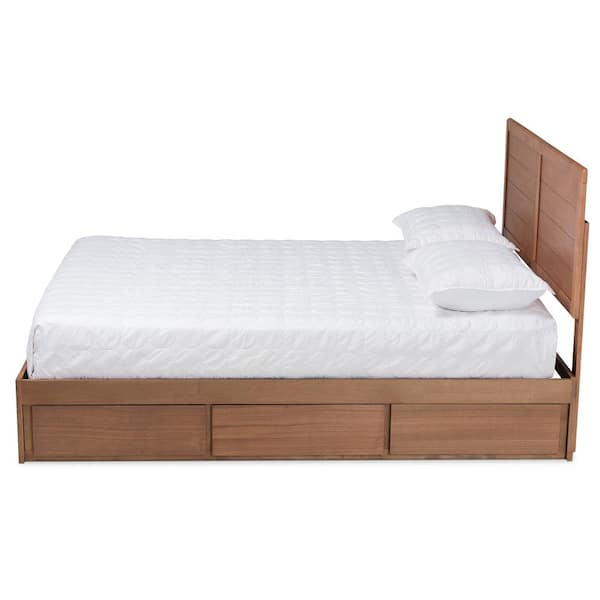 Baxton Studio Lisa Ash Walnut Full Platform Storage Bed 175-9425