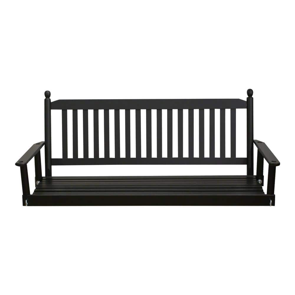 hinkle bradley porch swing wood black 325 lb. 19 in. d x 25 in. h x 60 in. w
