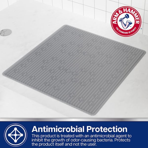 ARM & HAMMER Performance Foam Vinyl 21 x 21 Shower Tub Mat in Grey