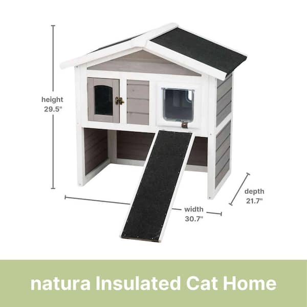 TRIXIE 30.5 in. x 21.5 in. x 29.5 in. Insulated Cat Home in Gray