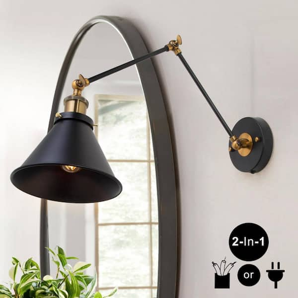 Cheapest Industrial Rust Wall Sconce - Plug-in mini Wall Light - Swing arm Hardwired Sconce Lighting - UL Listed