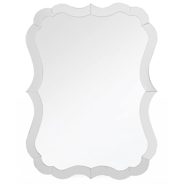 HomeRoots 23.5 in. W x 31.5 in. H Glass Silver Decorative Mirror