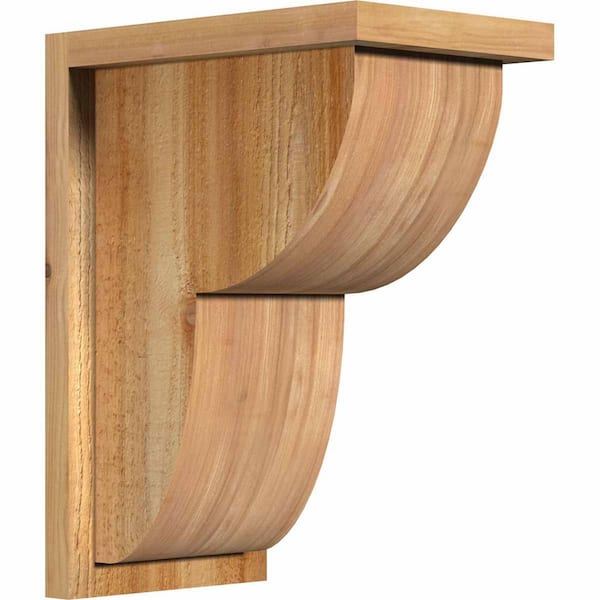 Ekena Millwork 8 in. x 12 in. x 16 in. Western Red Cedar Crestline Rough Sawn Corbel with Backplate