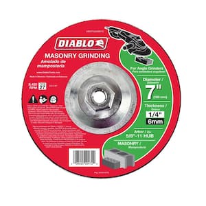 7 in. x 1/4 in. x 5/8 in. 11 Arbor Masonry Grinding Disc with Type 27 Depressed Center Hub
