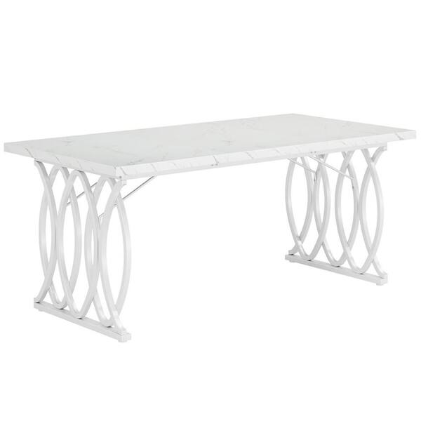 Tribesigns 63 Inch Rectangular Dining Table for 4 to 6 with Faux
