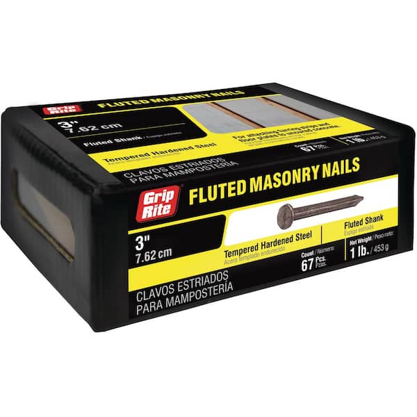 Grip-Rite #9 x 3 in. Fluted Masonry Nails (1 lb.-Pack)