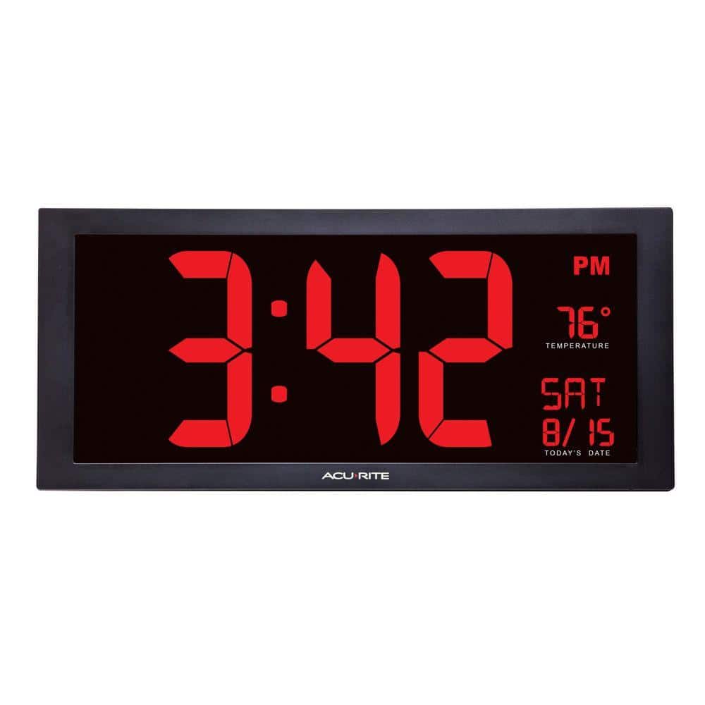 AcuRite Acurite  18” LED Digital Clock With Temparature & Date Large Display Wall  Desk 