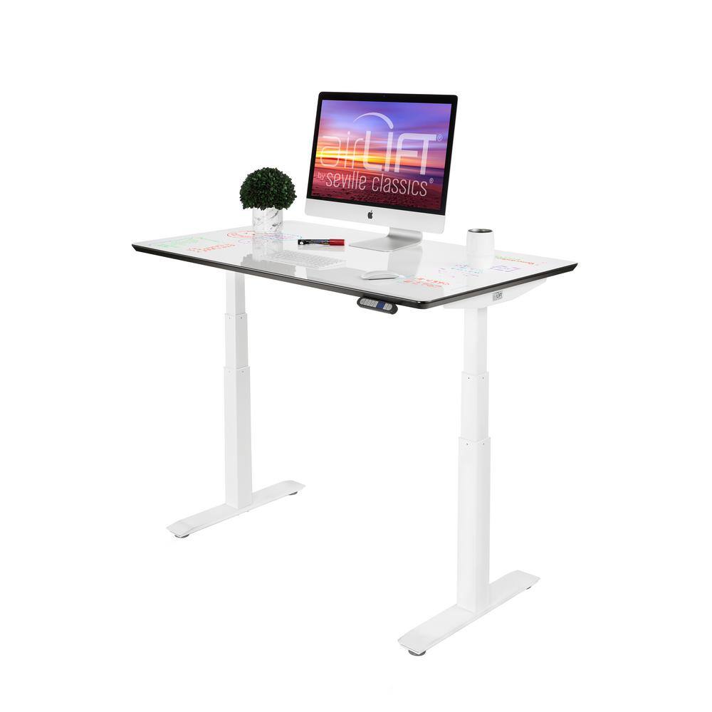 Seville Classics airLIFT 54 in. Rectangular White/White Standing Desks