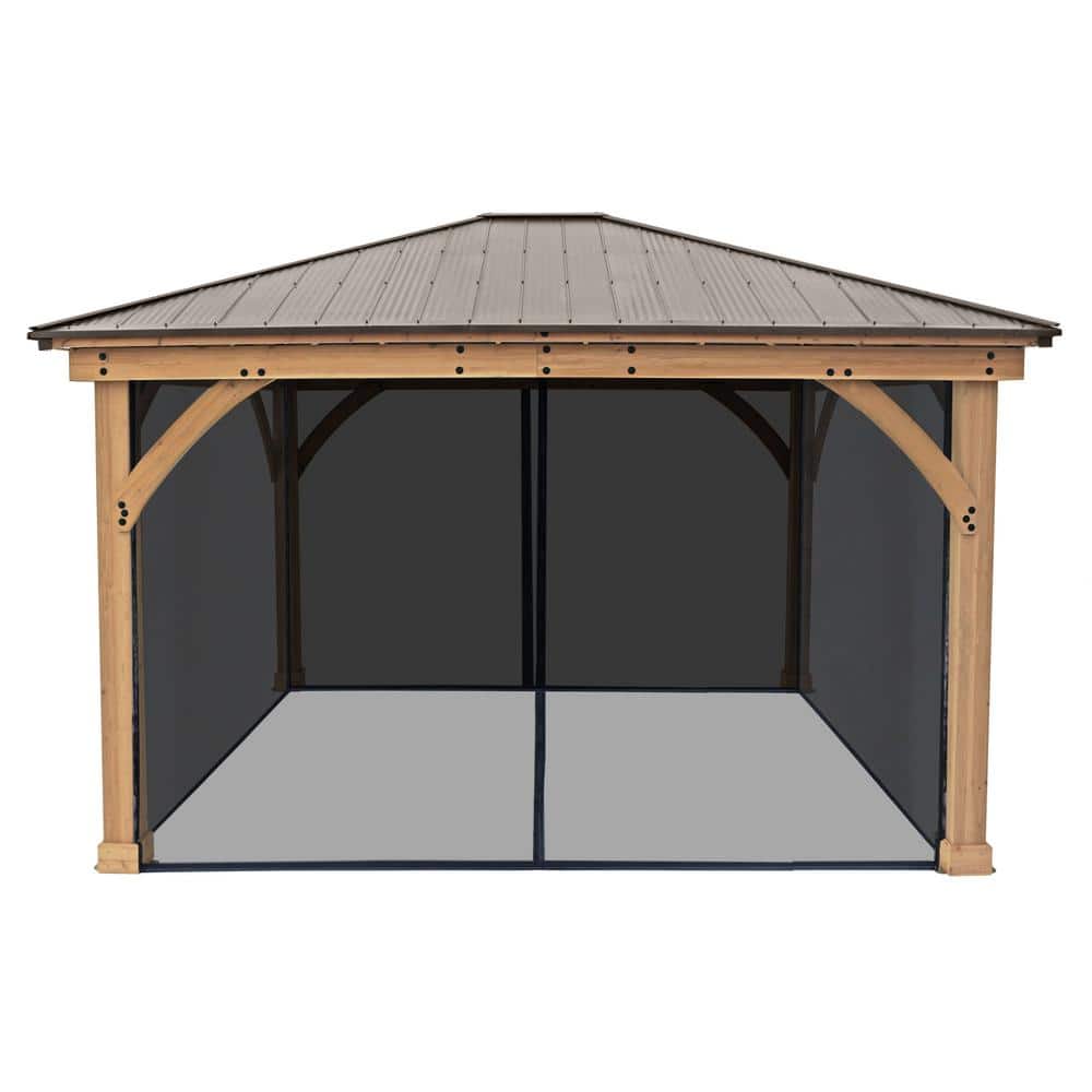 11' x 13' Black Mesh Gazebo Screen Kit