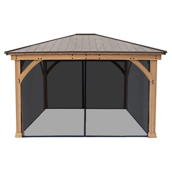 Mosquito Mesh Kit to fit Meridian 11 ft. x 13 ft. Gazebo with UV resistant Phifer Material and Easy Glide Tracks