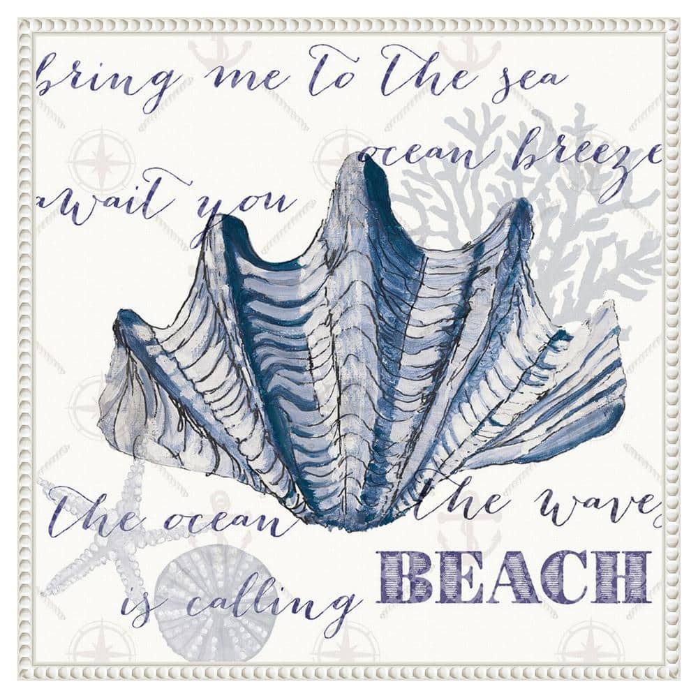 Indigo Nautical Quote Canvas Art with Beaded Frame