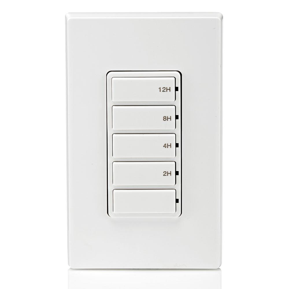 White Digital In-Wall Countdown Timer Switch with Push Buttons