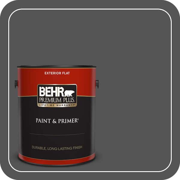 BEHR PREMIUM PLUS 1 gal. #PPU25-01 Carbon Copy Flat Exterior Paint & Primer