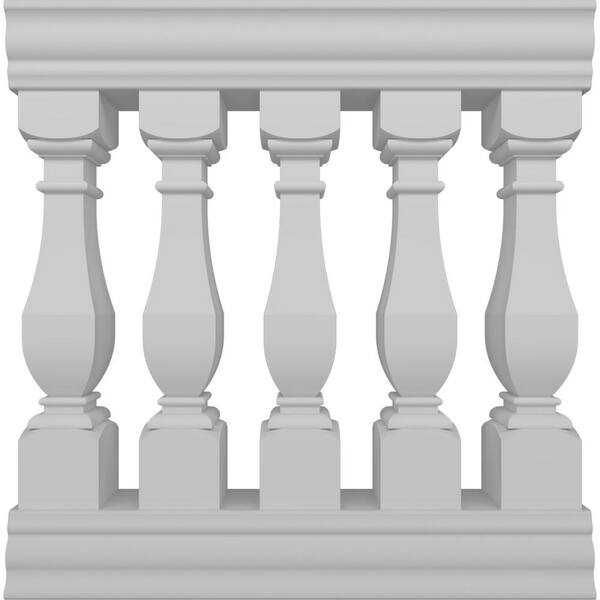 Ekena Millwork Fiberthane Arcadian Balustrade 36 in. L x 40 in. H Fiberglass Railing Kit