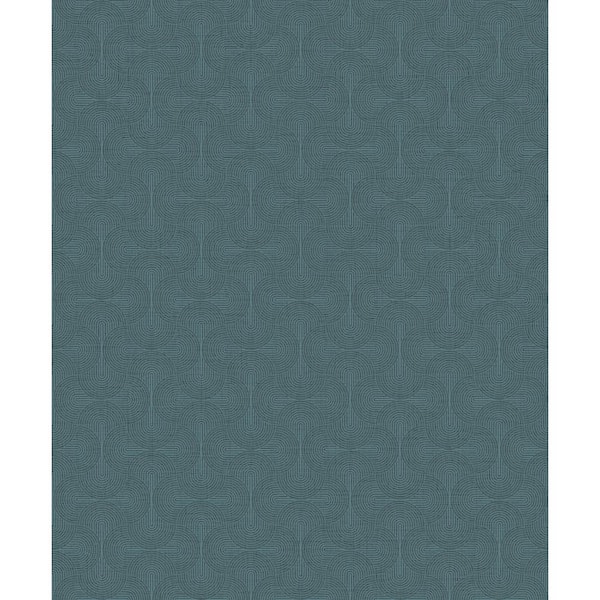 Unbranded Boutique Collection Blue Shimmery Geometric Zen Non-pasted Paper on Non-woven Wallpaper Sample