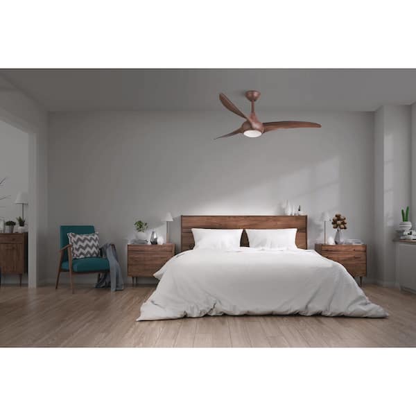 Light Wave 52 in. Integrated LED Indoor Distressed Koa Ceiling Fan with Light with Remote Control