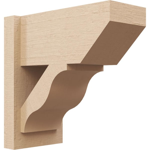 Ekena Millwork 8 in. x 16 in. x 16 in. Funston Slat Rough Cedar Woodgrain Timberthane Polyurethane Outlooker, Primed Tan