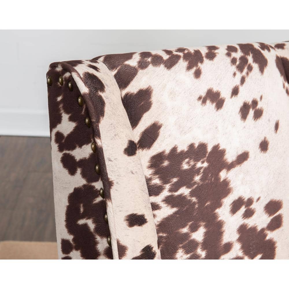 Modern Executive Swivel Office Chair in Brown Cow Print