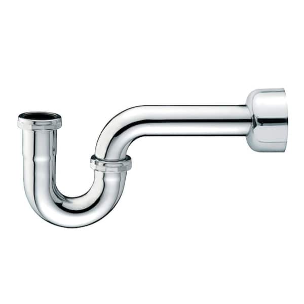 The Plumber's Choice 1-1/2 in. P-Trap with Box Escutcheon for Tubular Drain Applications, 20GA Chrome Plated Brass
